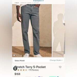 Faherty Stretch Terry Pants - never worn without tags